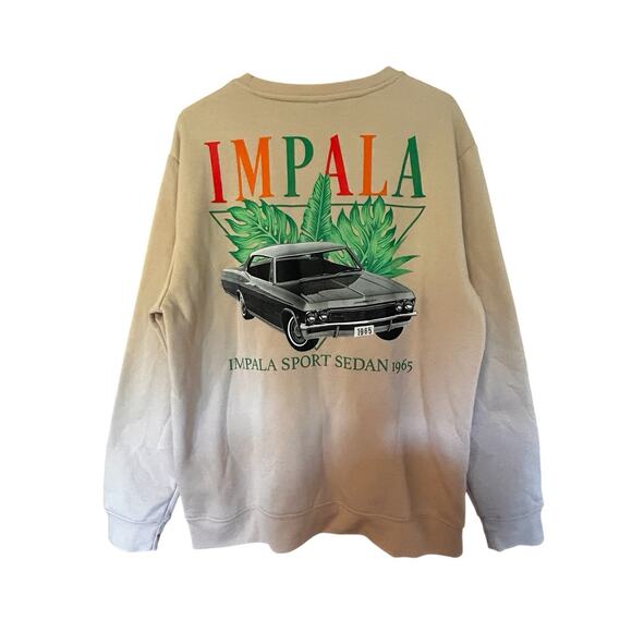 Chemistry Men’s 1965 Impala Graphic Long Sleeve Light Peach Sweatshirt Size XL - Picture 2 of 10